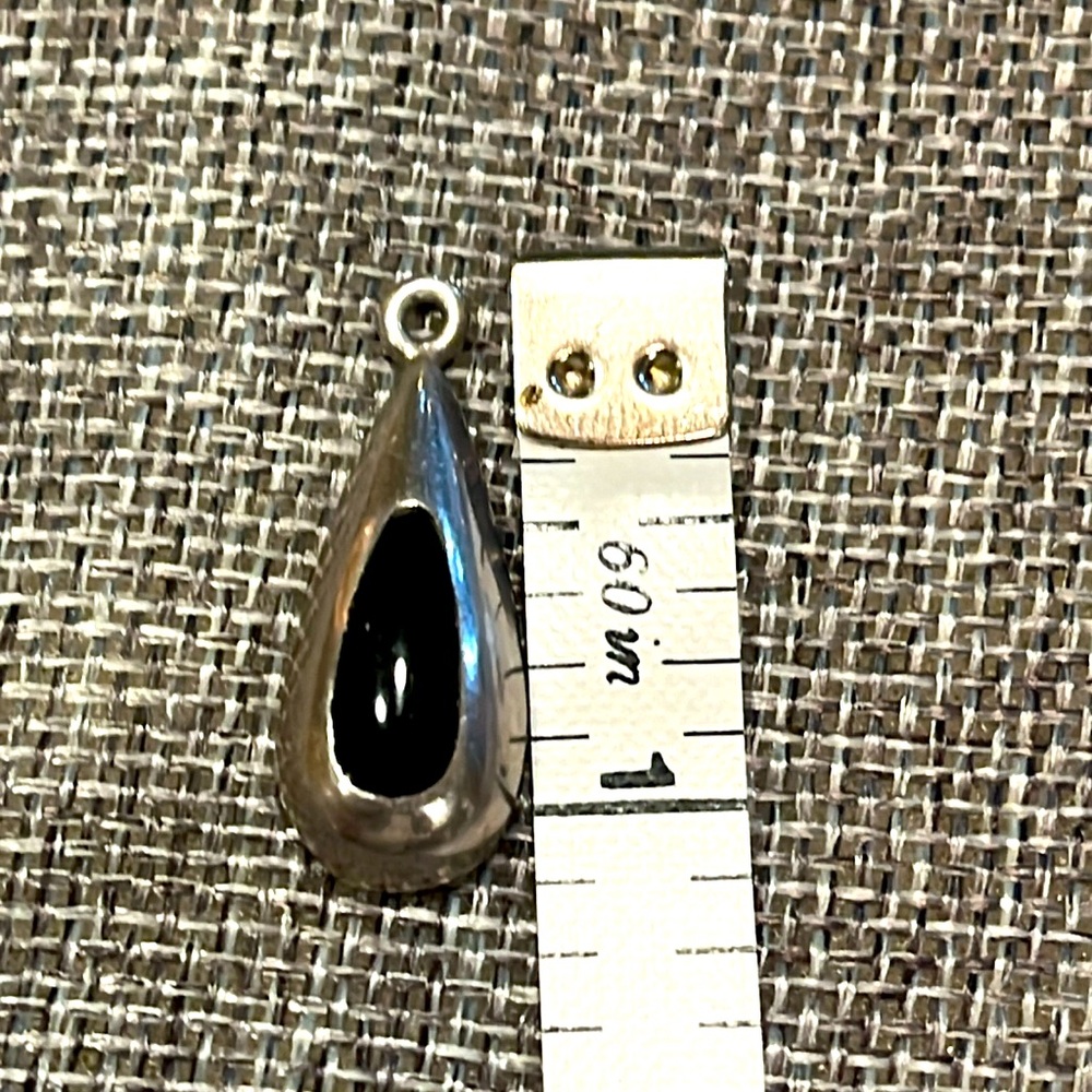 Black Onyx Solid 925 Sterling Silver Pendant- Sup… - image 3